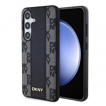 DKNY PU Leather Checkered Pattern Magsafe Zadní Kryt pro Samsung Galaxy S24+ Black