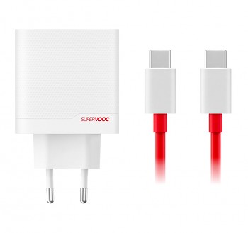 Rychlonabíječka OnePlus SUPERVOOC GaN vč. USB-C datového kabelu 80W Dual bílá