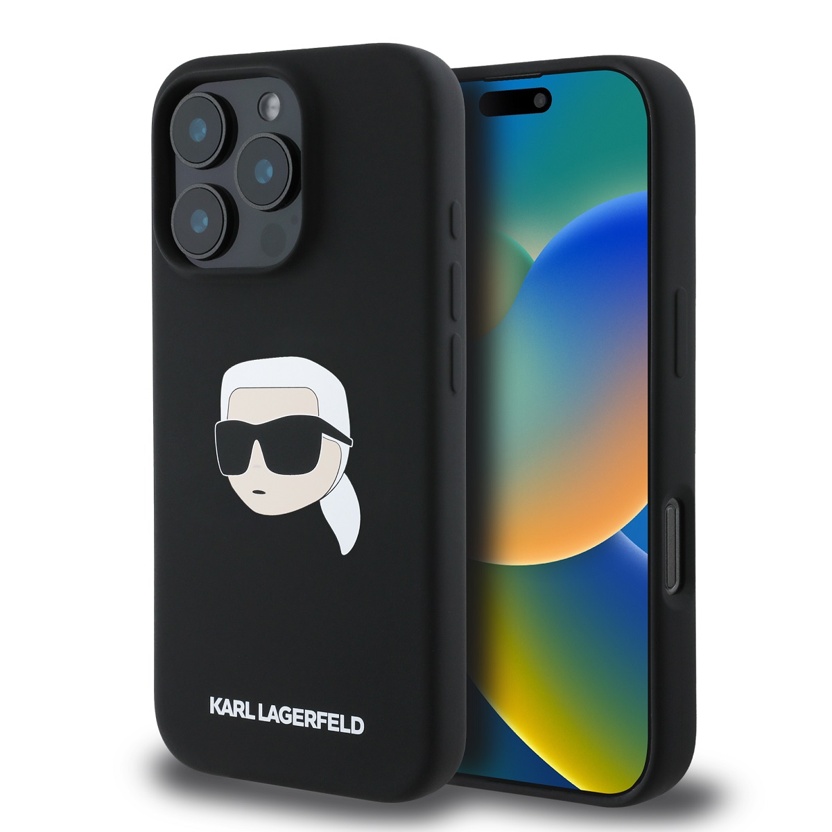 Zadní kryt Karl Lagerfeld Liquid Silicone Karl Head MagSafe pro iPhone 16 Pro Max Black