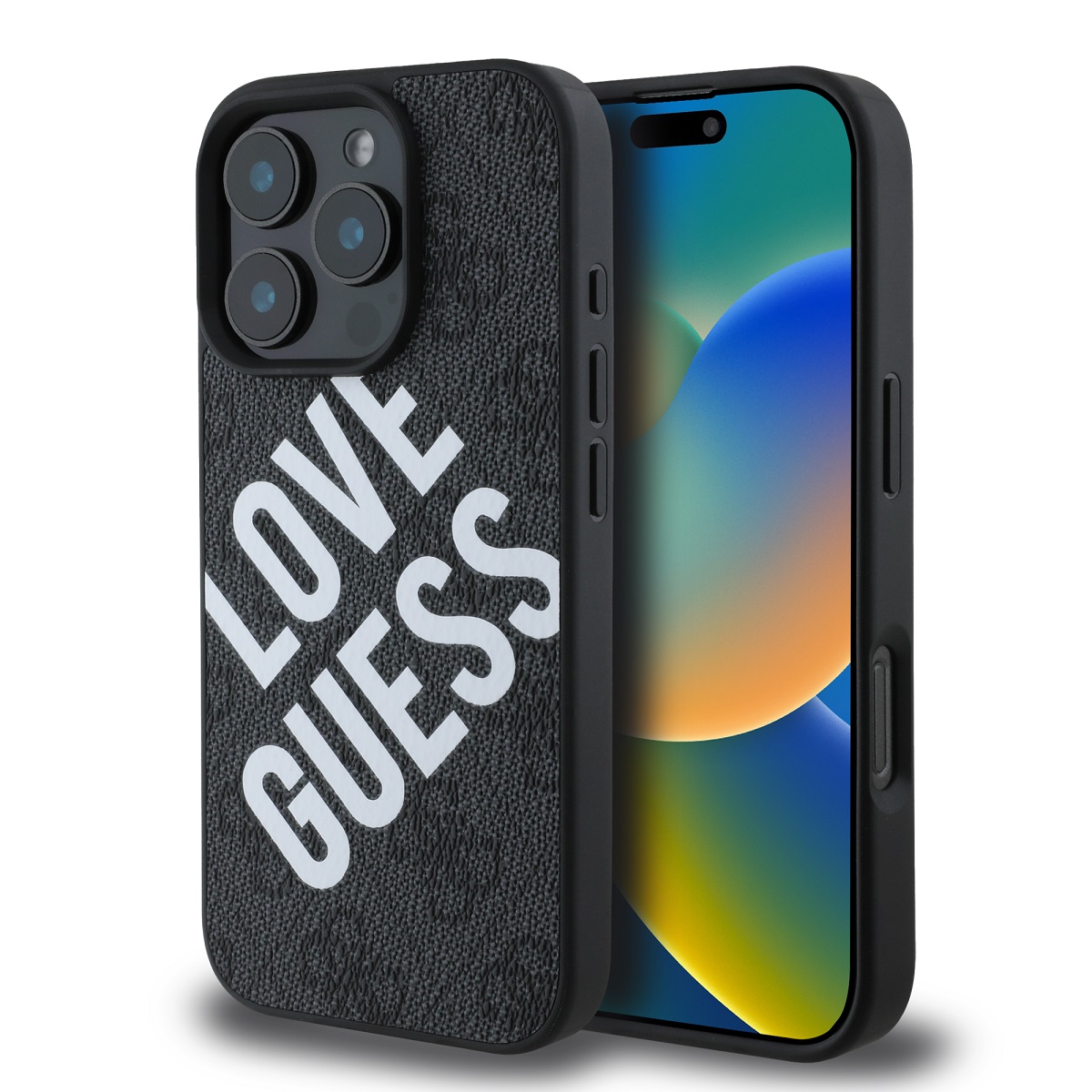 Zadní kryt Guess PU Leather 4G Big Love Logo MagSafe pro iPhone 16 Pro Max Black