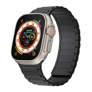 Magnetický silikonový řemínek pro Apple Watch 42-44-45-49 design 2 černý