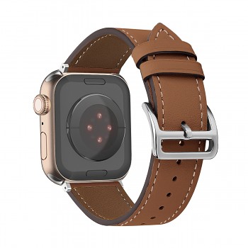 Kožený řemínek pro Apple Watch 42-44-45-49 design 1 hnědý