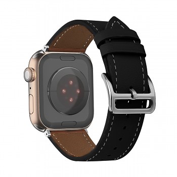 Kožený řemínek pro Apple Watch 38-40-41 design 1 černý