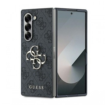 Originální kožený zadní kryt GUESS 4G Metal Logo GUHCZFD64GMGGR pro Samsung Galaxy Z Fold 6 černý