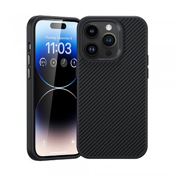 Zadní kryt Benks Magnetic Hybrid Armor Pro Kevlar Metal Frame 600D pro iPhone 15 Pro černý