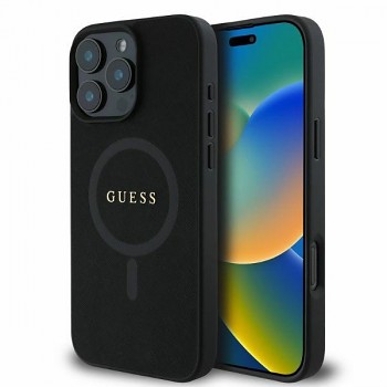 Originální zadní kryt GUESS Saffiano Classic Logo MagSafe GUHMP16LPSAHMCK pro iPhone 16 Pro black