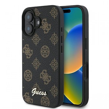 Originální zadní kryt GUESS hardcase PU Peony Script MagSafe GUHMP16MPGPYSK pro iPhone 16 Plus černý