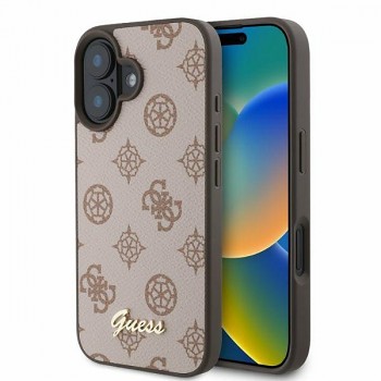 Originální zadní kryt GUESS hardcase Peony Script MagSafe GUHMP16SPGPYSW pro iPhone 16 brown