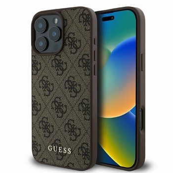 Originální zadní kryt GUESS hardcase 4G Classic GUHCP16LG4GFBR pro iPhone 16 Pro brown