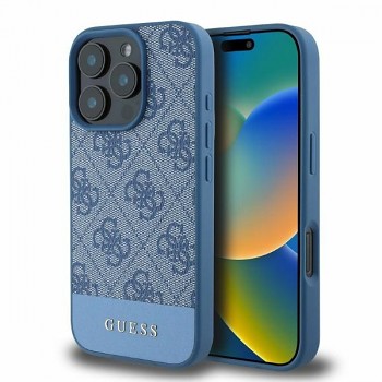 Originální zadní kryt GUESS hardcase 4G Bottom Stripe GUHCP16LG4GLBL pro iPhone 16 Pro blue