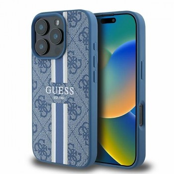 Originální zadní kryt GUESS hardcase 4G Printed Stripes MagSafe GUHMP16XP4RPSB pro iPhone 16 Pro Max blue