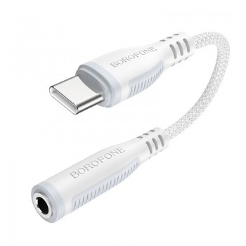 Adaptér Borofone BV17 Audio - USB-C na 3,5 mm jack bílý (DAC)