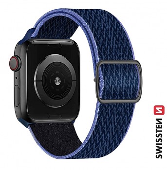 Řemínek Swissten pro Apple Watch  nylonový 38 - 40 - 41 mm modro-fialový (se sponou)