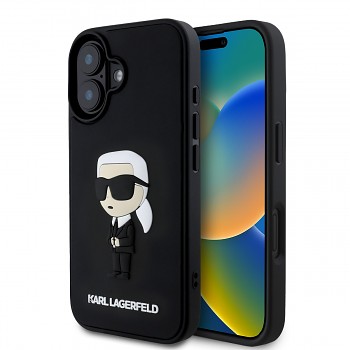 Zadní kryt Karl Lagerfeld 3D Rubber Ikonik pro iPhone 16 Black