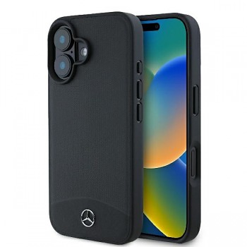 Originální zadní kryt MERCEDES hardcase Leather Urban MEHCP16MARMBK pro iPhone 16 Plus black