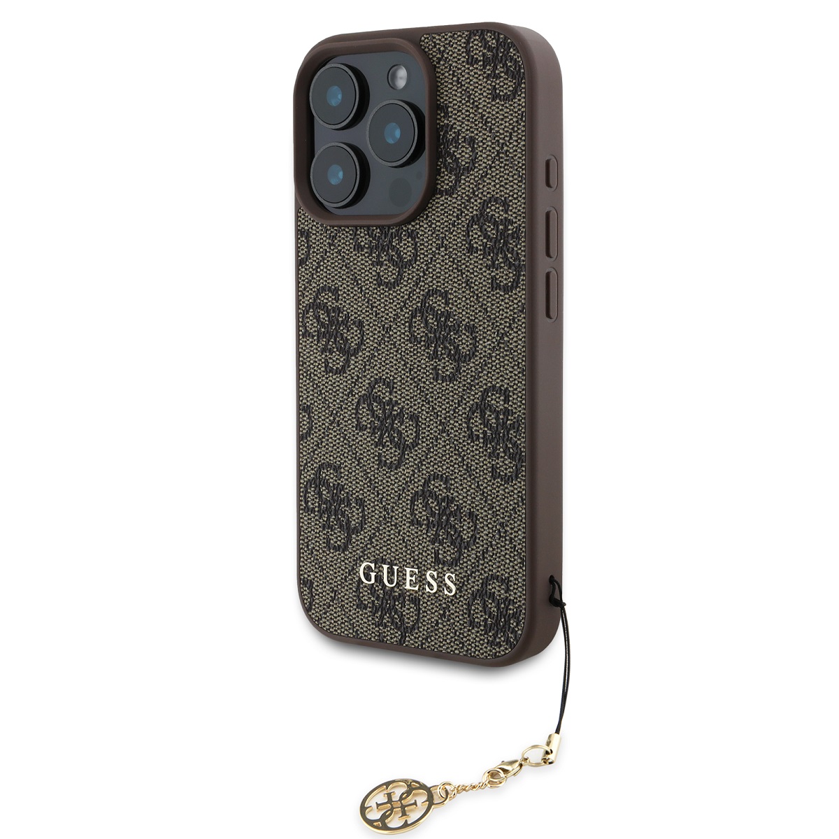 Zadní kryt Guess 4G Charm pro iPhone 16 Pro Tone on Tone Brown