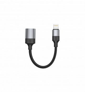 Adaptér OTG Swissten Lightning - USB-A 0,13 m černý