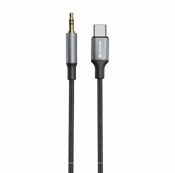 Audio adaptér Swissten USB-C -  3,5 mm jack 1,5m černý