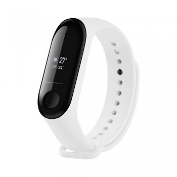 Silikonový řemínek FIXED Silicone Strap pro Xiaomi Mi Band 3/4, bílý