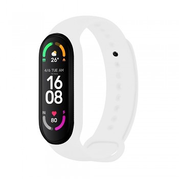 Silikonový řemínek FIXED Silicone Strap pro Xiaomi Band 7/ Mi Band 6/ Mi Band 5, bílý