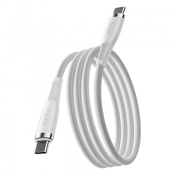 Datový kabel Benks D47 braided - typ C na typ C - PD 100W 1m bílý