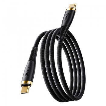 Datový kabel Benks D47 braided - typ C na typ C - PD 100W 1m černý