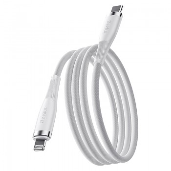 Datový kabel Benks D47 braided - typ C na Lightning - PD 30W 1m bílý