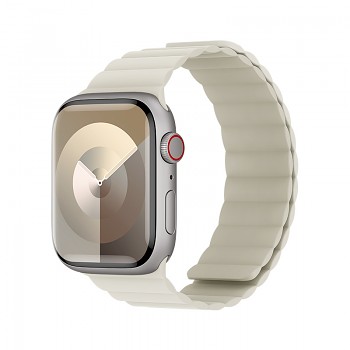 Magnetický silikonový řemínek Benks pro Apple Watch 42-44-45-49 béžový