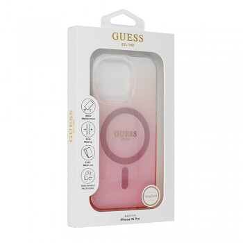 Originální zadní kryt GUESS IML Glitter Gradient Magsafe GUHMP16LHGRCELP pro iPhone 16 Pro pink