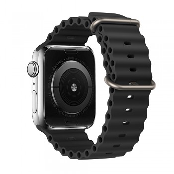 Silikonový řemínek pro Apple Watch 42-44-45-49 design 1 černý