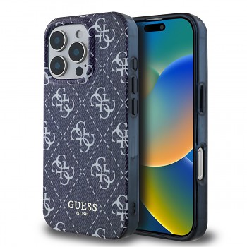 Zadní kryt Guess IML Denim Effect MagSafe pro iPhone 16 Pro Max Dark Blue