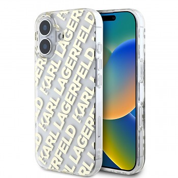 Zadní kryt Karl Lagerfeld IML Electroplated Repeated Logo pro iPhone 16 Gold