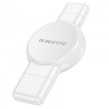 Bezdrátová nabíječka Borofone BQ31 Portable 2,5W pro iWatch 1-9, SE-SE2, Samsung Ultra-Ultra2 bílá