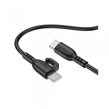 Datový kabel Borofone BX91 Symbol USB-C - USB-C 60W 3A 1 metr černý