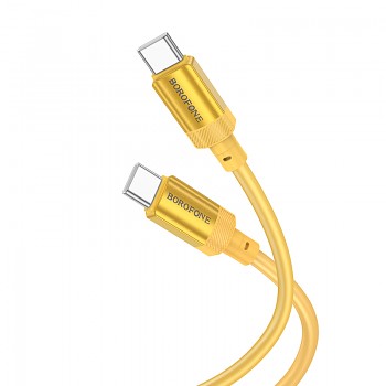 Datový kabel Borofone BX108 Start USB-C - USB-C 60W 3A 1 metr zlatý