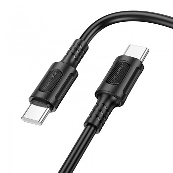 Datový kabel Borofone BX111 Feliz USB-C - USB-C 60W 3A 1 metr černý