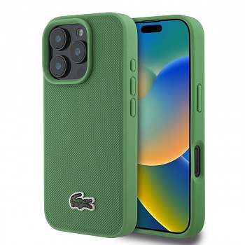 Zadní kryt Lacoste Iconic Petit Pique Woven Logo MagSafe pro iPhone 16 Pro Max Green