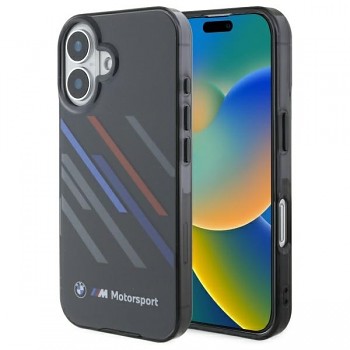 Originální zadní kryt BMW Motorsport IML Random Stripe BMHCP16S23HTRAK pro iPhone 16 Black