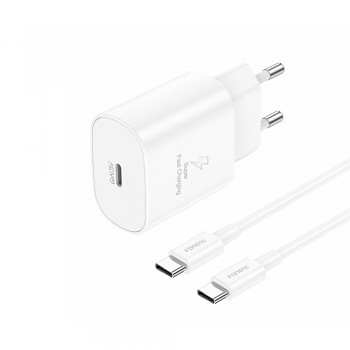 Rychlonabíječka Foneng EU51 GaN vč. USB-C datového kabelu 25W bílá