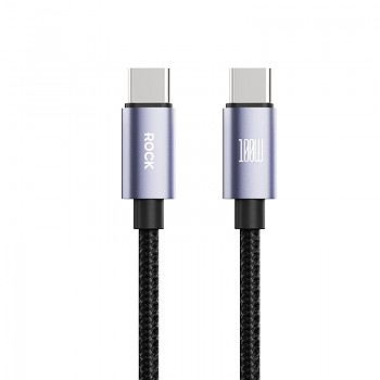 Datový kabel Rock Cable Deep Indigo Series braided  USB-C - USB-C PD 100W 1,2m černý