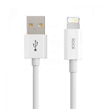 Datový kabel Rock Cable Simple Series USB-A - Lightning 2,4A 1,2m bílý