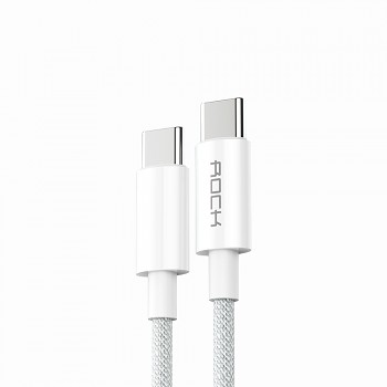 Datový kabel Rock R6 USB-C - USB-C PD 100W 5A 2m bílý