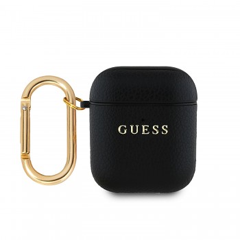 Pouzdro Guess PU Grained Classic Logo pro AirPods 1/2 Black