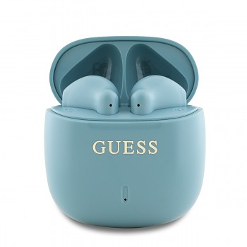 Bezdrátová sluchátka Guess Printed Classic Logo TWS Turquoise