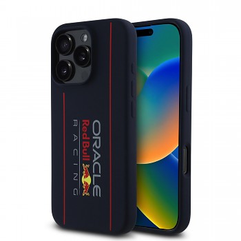 Zadní kryt Red Bull Silicone Vertical Logo MagSafe pro iPhone 16 Pro Max Navy