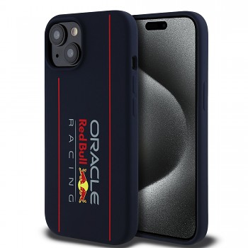 Zadní kryt Red Bull Silicone Vertical Logo MagSafe pro iPhone 15 Navy