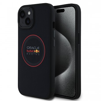 Zadní kryt Red Bull PU Leather Red Ring MagSafe pro iPhone 15 Navy