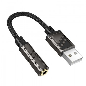 Adaptér Borofone BV23 Dignity USB-A - jack 3,5 mm černý