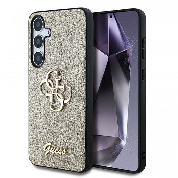 Zadní kryt Guess PU Fixed Glitter 4G Metal Logo pro Samsung Galaxy S25+ Gold