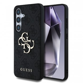 Zadní kryt Guess PU 4G Metal Logo pro Samsung Galaxy S25 Grey